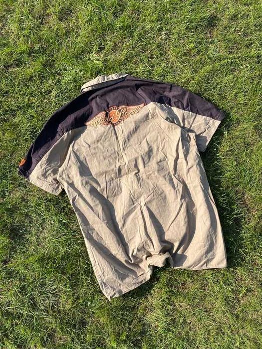 Koszula męska Hard Rock Café Venice vintage XL 2XL Brown brązowy haft