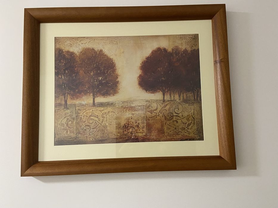 Quadro grande com madeira a violts