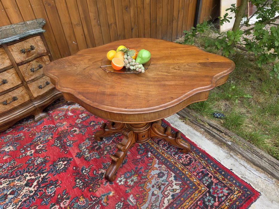 Stół wysoki stolik ława Napoleon orzech #2006 Stylowy Węgrów