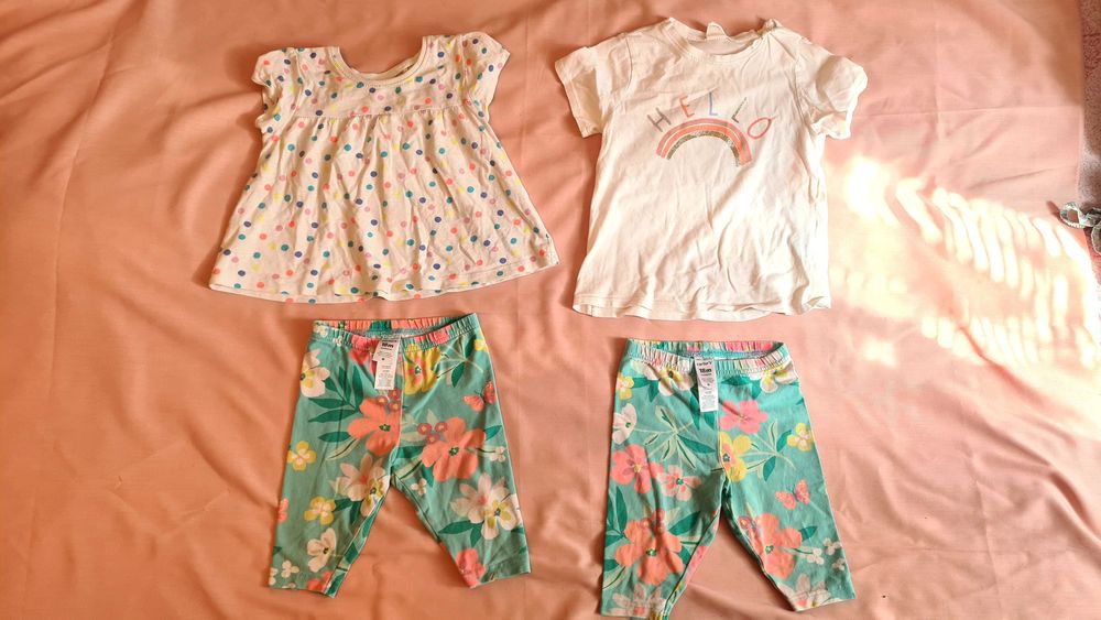 Одяг на дівчинку(сарафан h&m, джинси, футболки, шорти  12-18 міс (80-86см)