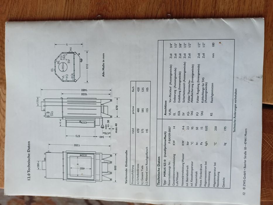 Kominek z płaszczem wodnym 14 KW