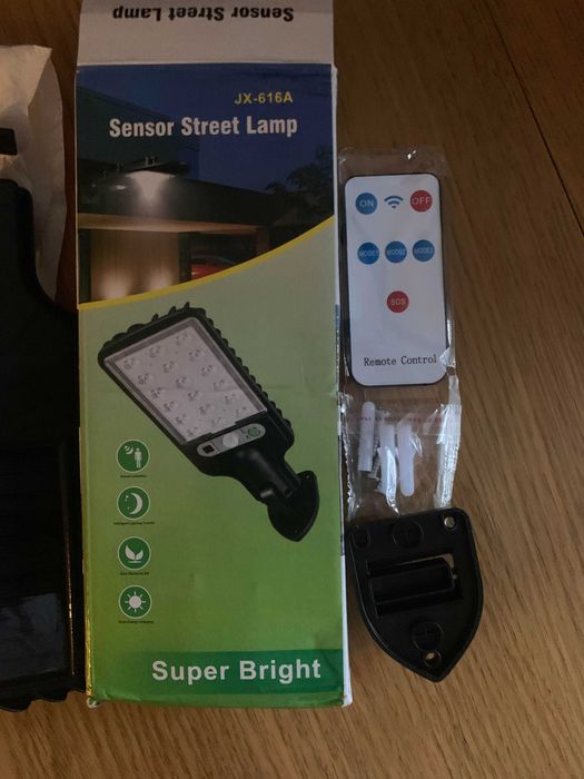 Lampa uliczna solarna LED akumulator czujnik ruchu, lampa ogrodowa