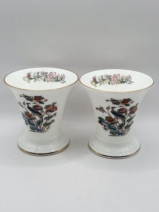 Porcelanowe wazony, 2 szt. Wedgwood Kutani Crane