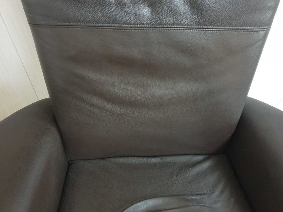Fotel rozkładany relax, BRUHL SKÓRA obrotowy