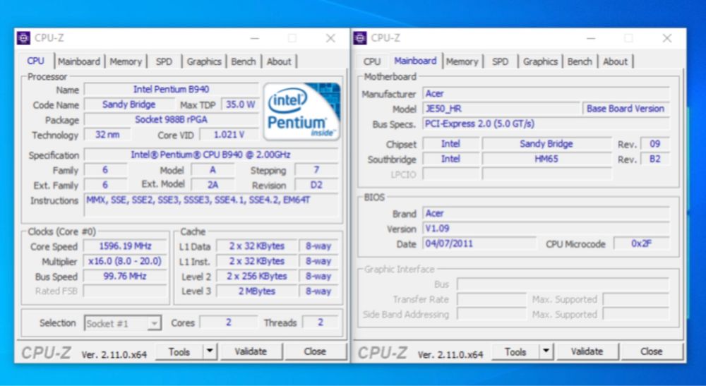Материнська плата Acer Aspire 5750z