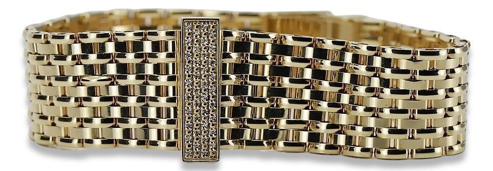 Złota bransoleta męska 14k 585 włoska styl zegarkowy cpc058y&mbw013y