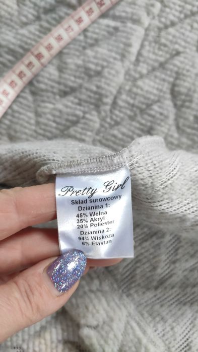 Płaszcz damski z dzianiny rozmiar L