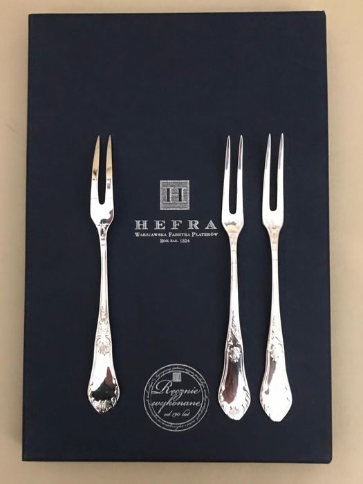 Widelce zakąskowe posrebrzane Hefra 3 sztuki