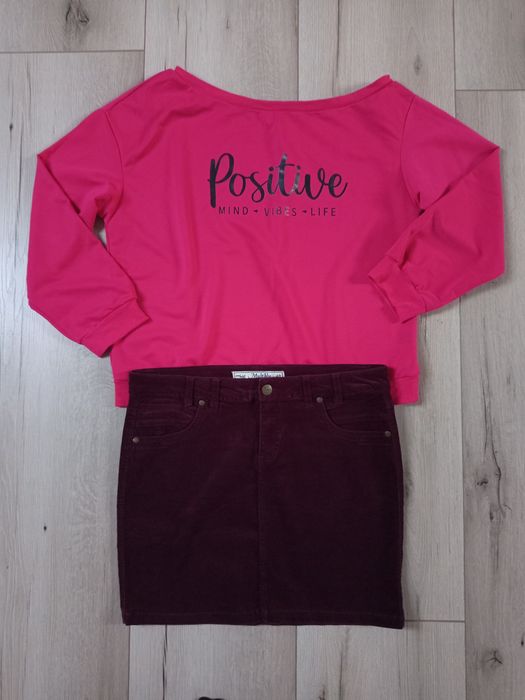 Bluza kolorze fuksja z napisem na przodzie SHEIN L/XL