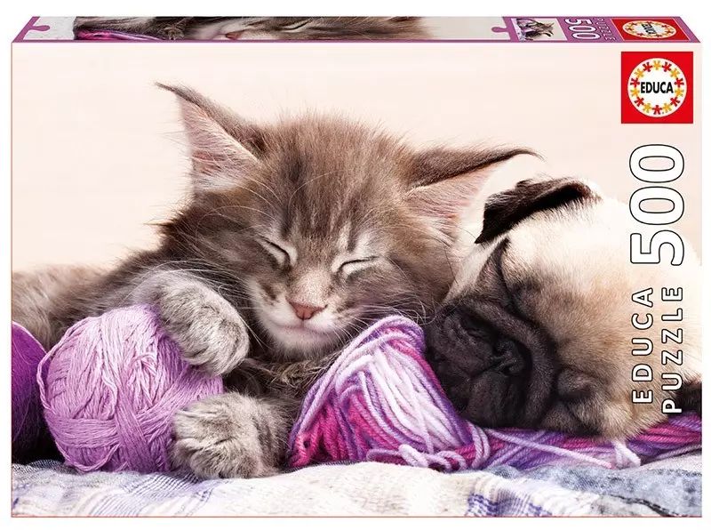 Puzzle 500 elementów. Wymarzeni towarzysze. Educa