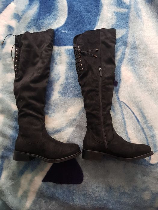 Kozaki czarne 36 stan idealny Jenny Fairy CCC zamsz ponad kolano