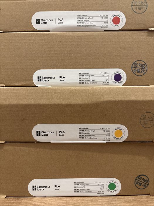 4x Bambu Lab PLA Basic with spool 4kg
