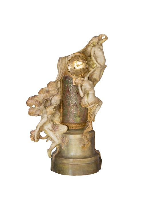 Relógio terracota Friedrich Goldscheider Arte Nova | século XIX