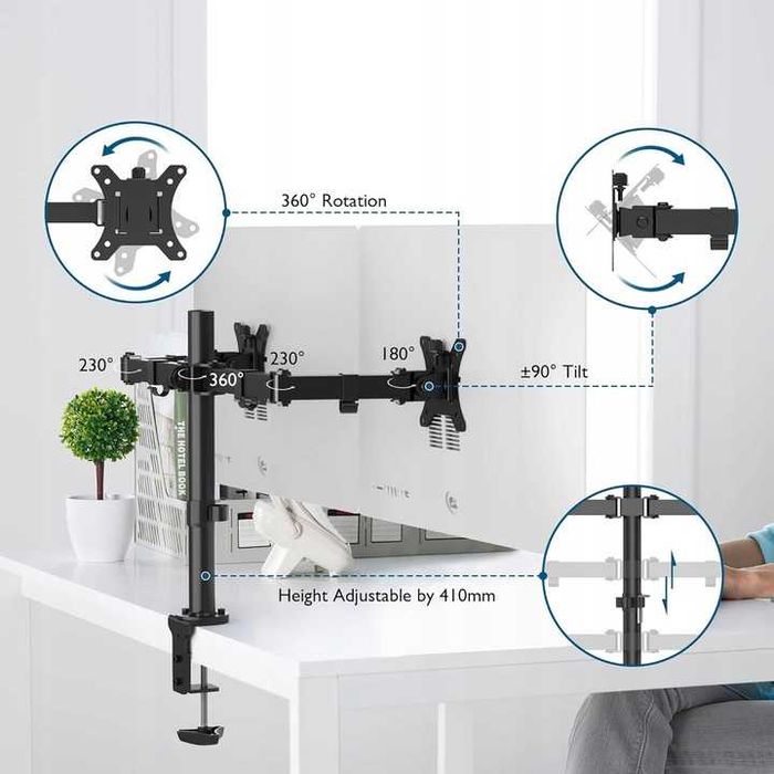 Uchwyt na dwa monitory BONTEC MDM002L