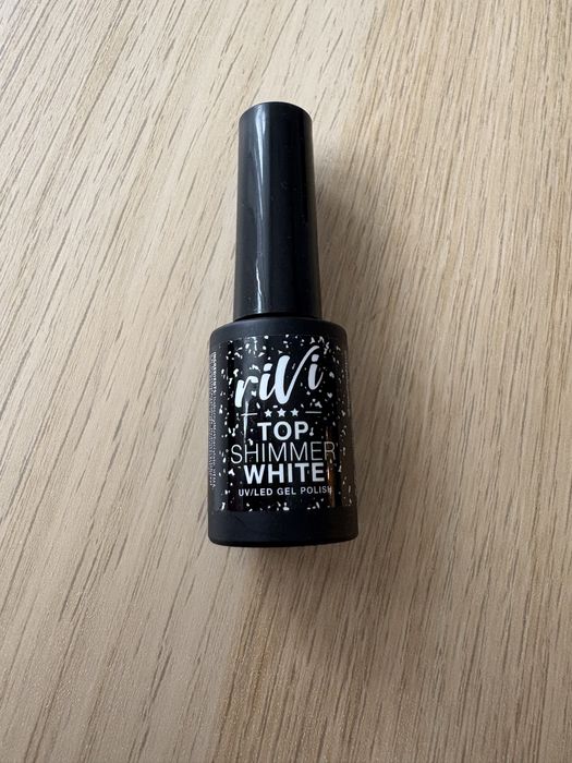 Top shimmer white Rivi, top do paznokci hybrydowych