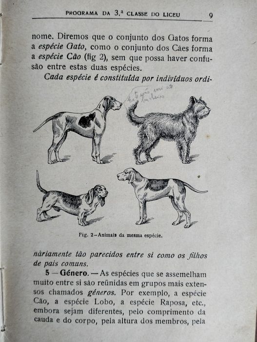 Livro Noções de Zoologia - 1934
