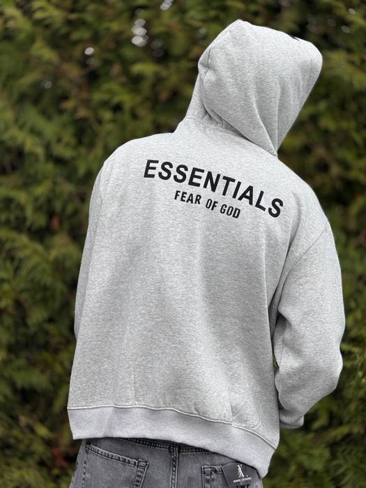 Худи Essentials FOG серое мужское худі Ессеншиалс худи чорне чоловіче