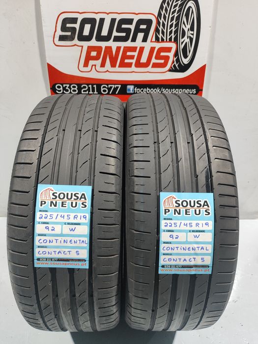 2 pneus semi novos 225-45R19 Continental - Oferta dos portes