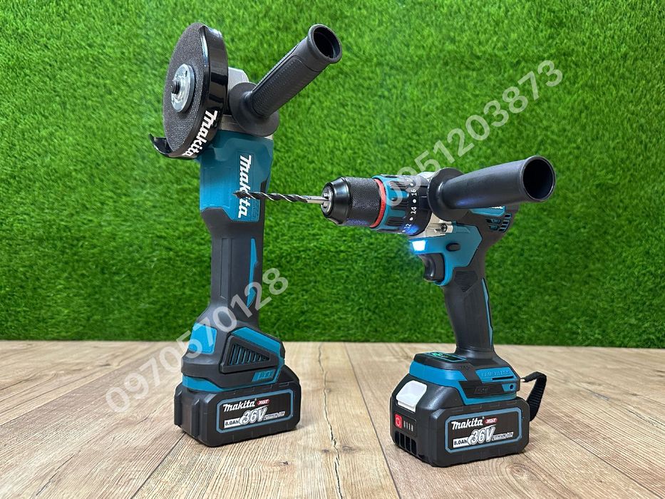 Набор Аккумуляторный 2/1 Makita КШМ DGA504 Шуруповерт DHP485BL 36V 8Ah