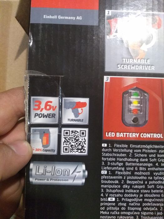 Wkrętak akumulatorowy Einhell 3,6V