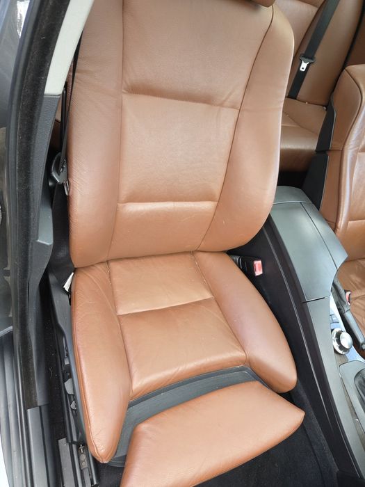 BMW e61 fotele komfort rude wnętrze skóra komplet  europa komforty grzane