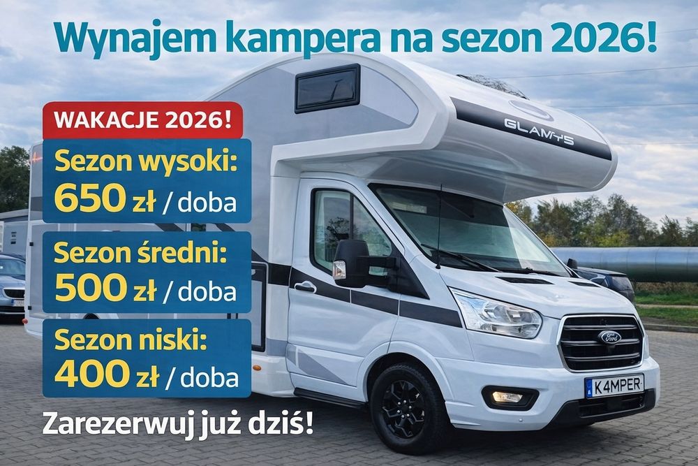 Wynajem wypożyczalnia kampera kamperów McLouis GLAMYS 320 2026r 6 osób