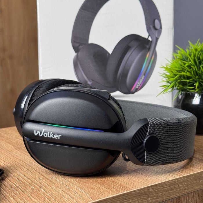 Ігрові Bluetooth навушники WALKER WBT-83 Black з мікрофоном
