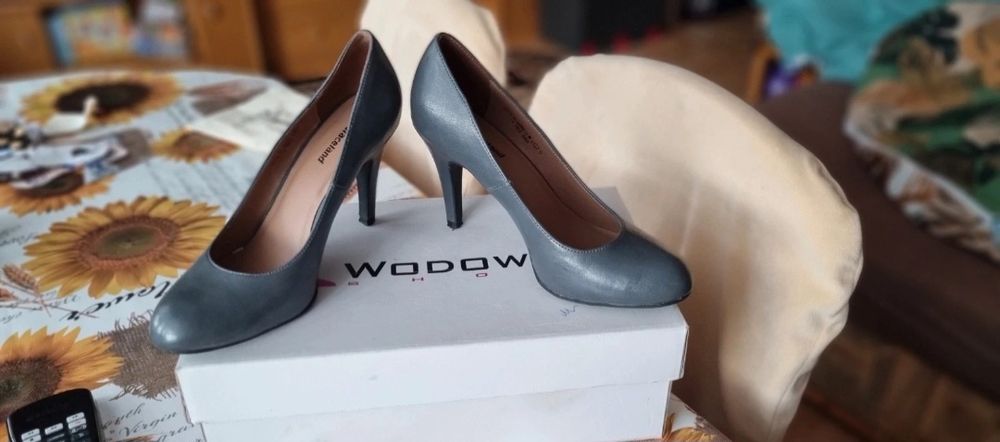 Szpilki damskie  ciemne szare