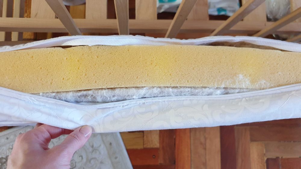 Дитяча кроватка з маятником + ортопедичний матрац з кокосовою основою