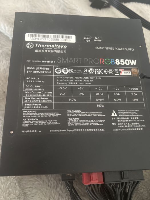 Fonte de alimentao gaming pc ,850w 22€