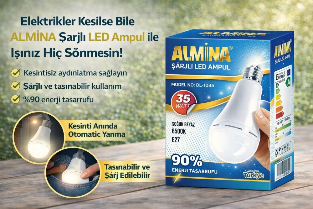 Ліхтар - Лампа ALMINA 35W DL1035 акумуляторна, вбудований акум 1500mAh