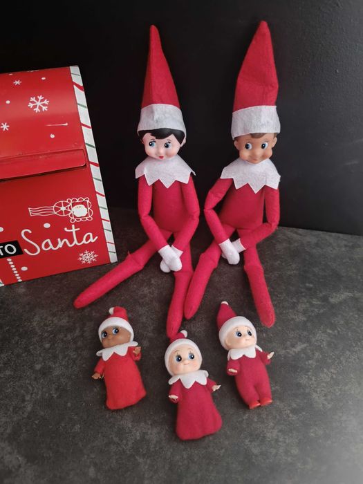 psotny elf on the shelf chłopiec lub dziewczynka czerwony