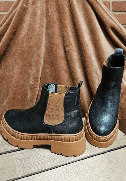 Челси-ботинки демисезонные LC Waikiki черные с контрастной вставкой