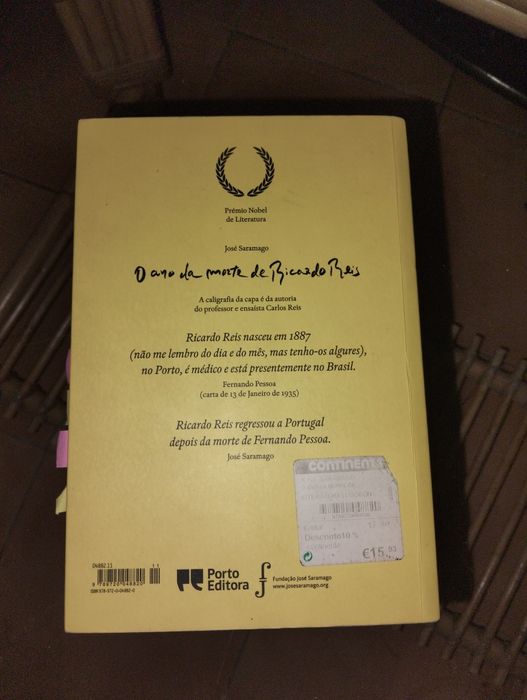 Livro "O ano da morte de Ricardo Reis"