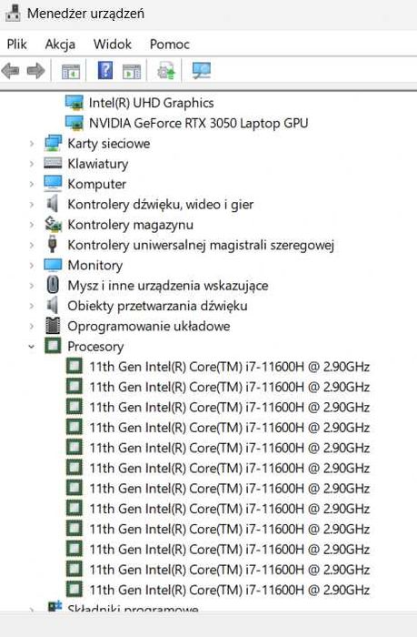 Laptop gamingowy RTX3050 i7-11600H 16/512GB idealny stan