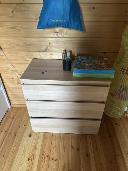 Comoda 3 gavetas madeira betula