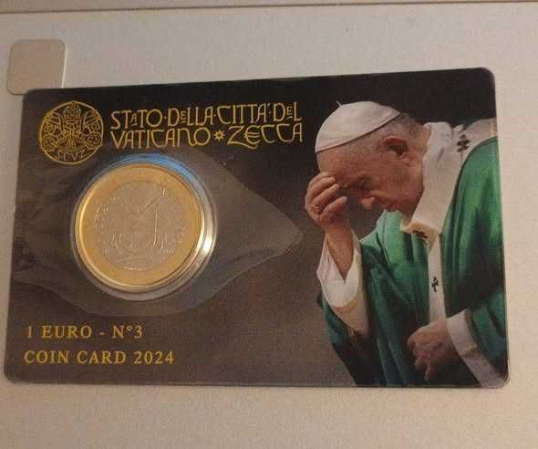 Moeda 1 Euro Vaticano 2024 - Cartão