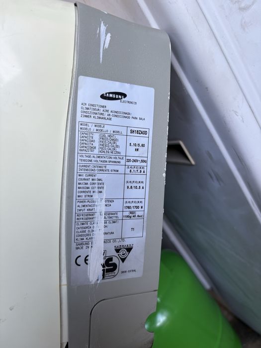 Внутрішній блок кондиціонера samsung 18 sh18zaod