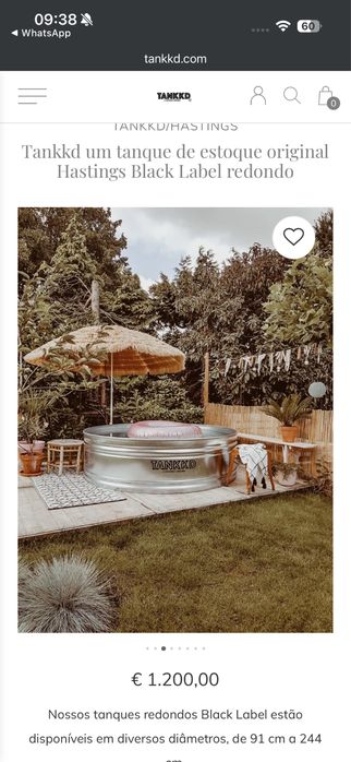 Vendo conjunto para jacuzzi/banho nórdico exterior, ideal para jardim, terraço ou alojamento local.