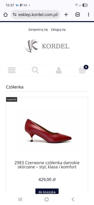 Czółenka damskie Kordel skóra  rozm.40