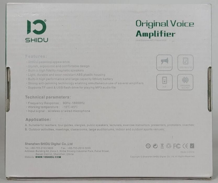 Amplificador de voz original SHIDU M-800