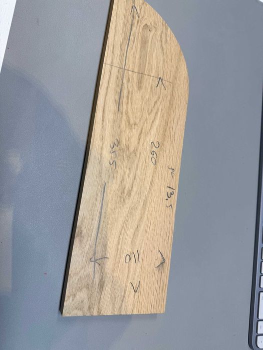 Formatka dębowa 355x110x13,5mm. Dąb naturalny