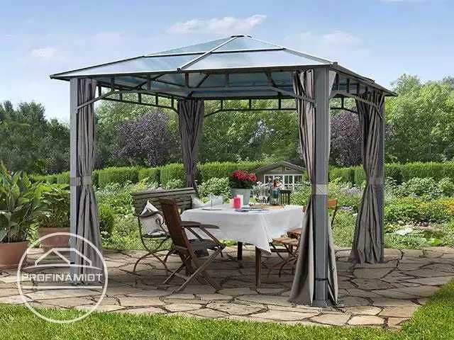 Pawilon ogrodowy Hardtop Sunset Deluxe ciemno-szary 3x3m