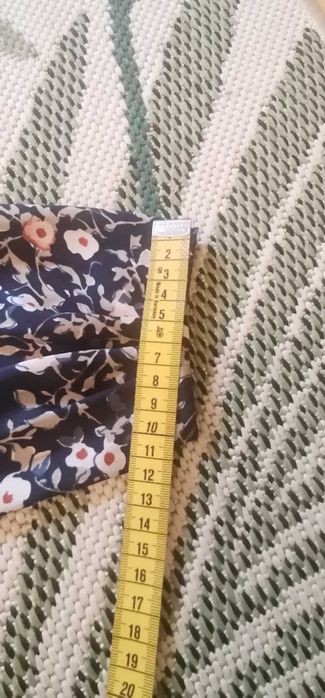 Bluzka elegancka Zara  38 M w kwiatki granatowa