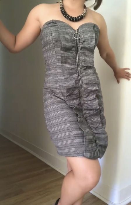 Vestido cinza de noite - Bershka