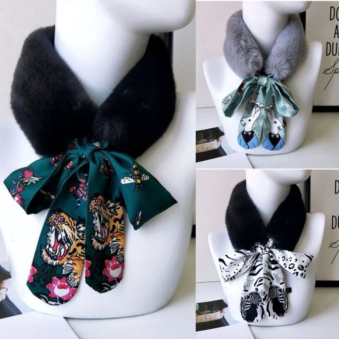 Шарф горжетка шарфик платок меховой воротник женский экомех