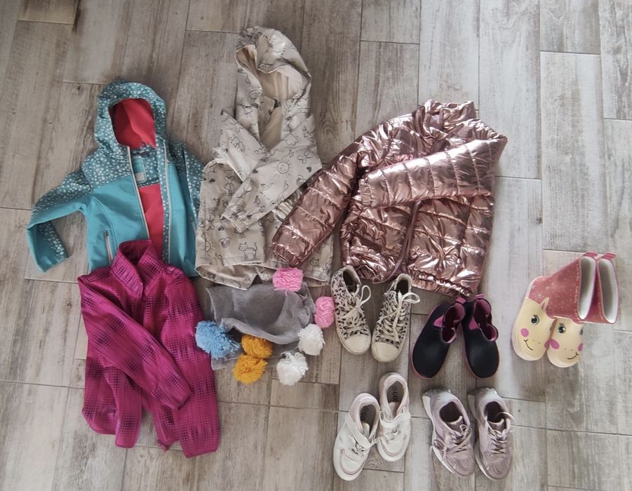 Kurtki i buty dla dziewczynki 110-122