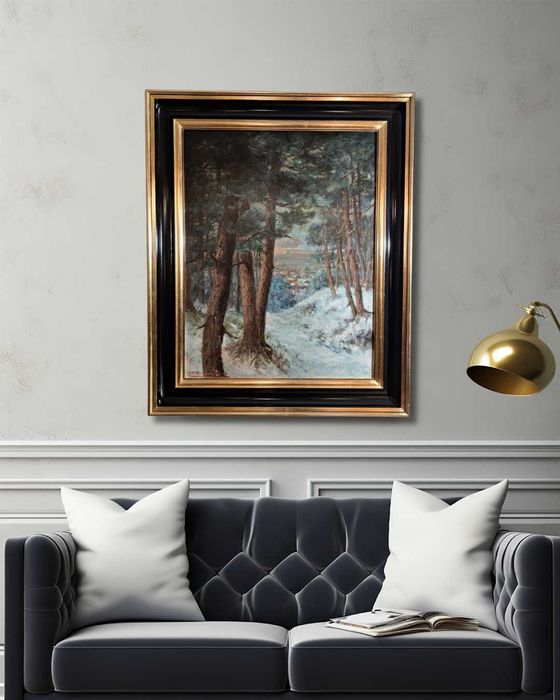 Obraz olejny - Pejzaż zimowy - Victor de Ruyte