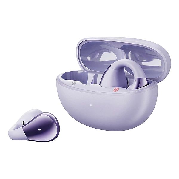 Słuchawki OWS QCY Crossky C30 z klipsem IPX4 Bluetooth 5.4 - fioletowe