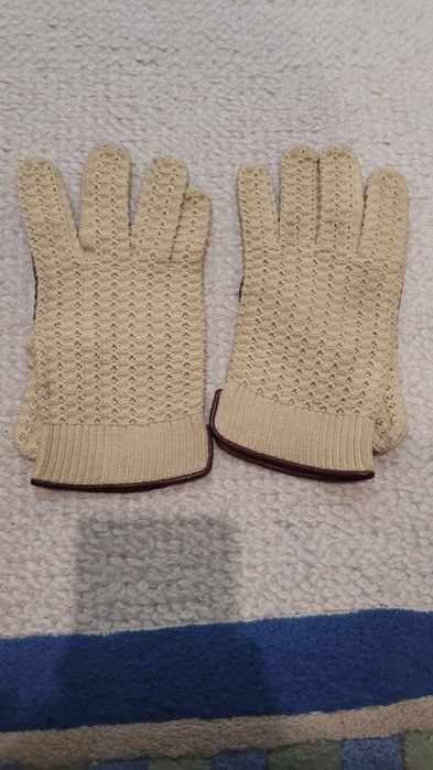 Rękawiczki skórzano bawełniane samochodowe